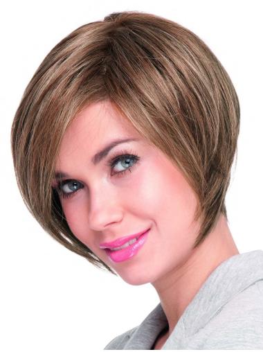 Synthetic Bob Wigs Straight Auburn Chin Length High Quality Synthetic Lace Wigs