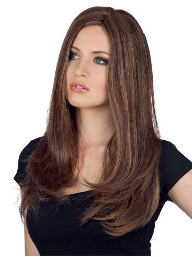 Long Black Human Hair Wig Monofilament Without Bangs Trendy Long Wigs Human Hair