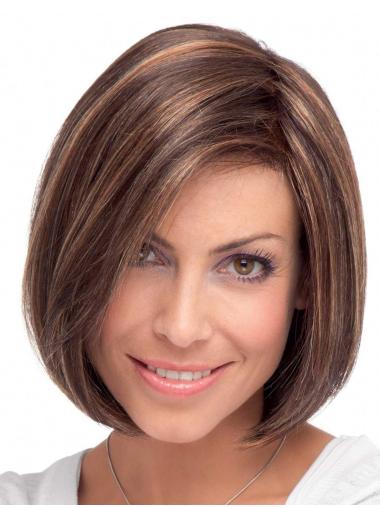 Short Bob Wigs Synthetic Chin Length 10 Inches Bobs Straight Synthetic Wigs Lace Front