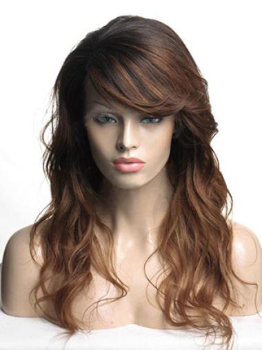 Long Human Hair Wigs Perfect Wavy Long Monofilament Wigs For African American