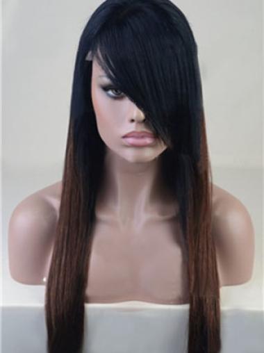Long Wig Human Hair Full Lace Straight Fabulous African American Natural Hair Wig