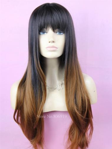 Long Hair Human Hair Wigs Lace Front 24 Inches Online Human Wavy Wigs For Black Women With Bangs