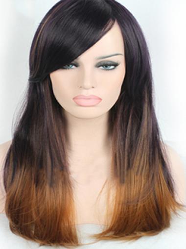 Long Human Hair Wigs Straight 22 Inches Best African American Natural Wigs For Females