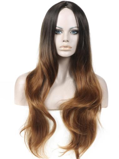 Wigs Human Hair Long Wavy 26 Inches Lace Front Natural African American Wigs Without Bangs