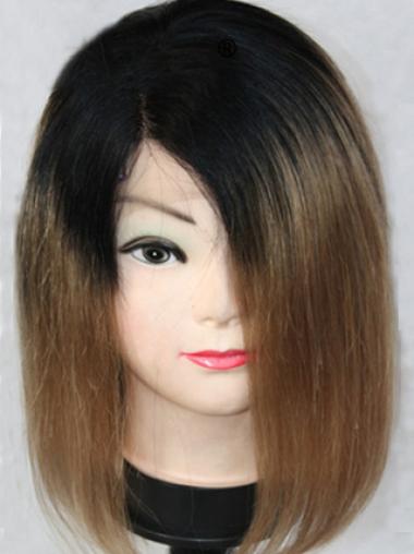 Human Hair Wigs Medium Length No-Fuss 12 Inches Remy Human Hair Wigs For The Black Woman