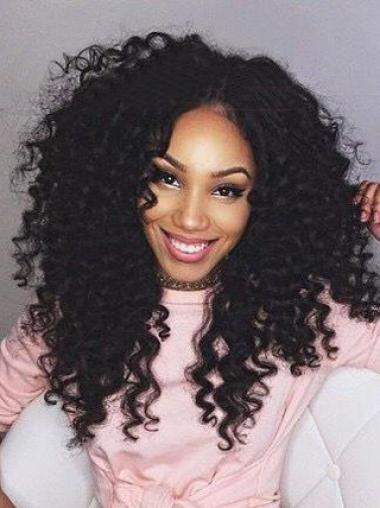 Human Hair Wigs Long Black Wigs 18 Inches Long Without Bangs Beautiful African American Wigs