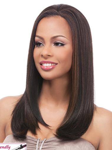 Long Red Human Hair Wigs Remy Human Hair 16 Inches Lace Front Sleek Wig For Black Women