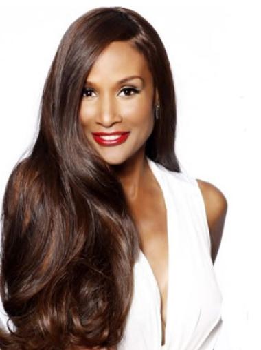 Human Hair Wigs Long Lace Front Without Bangs Long Comfortable Beverly Johnson Styles Wigs