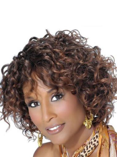 Chin Length Lace Wigs Brown Curly 10 Inches Beverly Johnson Wigs