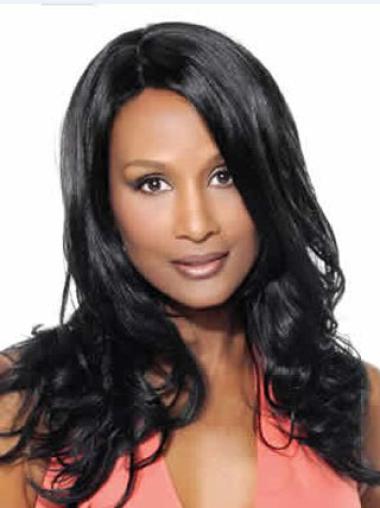 Long Silver Grey Wigs Human Hair Wigs Black Wavy 18 Inches Beverly Johnson Wigs Wholesale