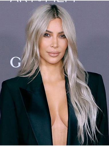 Long Hair Without Bangs Wigs Long Popular Wavy Lace Front 20" Synthetic Kim Kardashian Wigs
