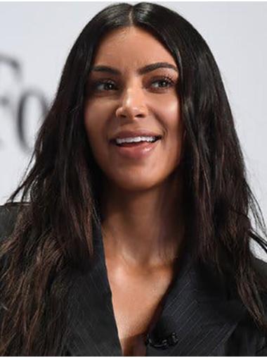 Long Straight Wigs Long Sleek Straight Lace Front 18" Synthetic Kim Kardashian Wigs