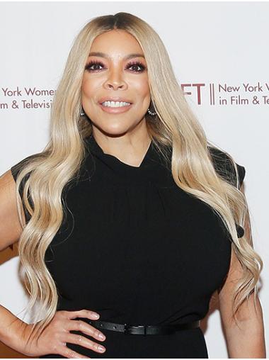 Synthetic Without Bangs Wigs Long Hairstyles Wavy Lace Front 26" Synthetic Wendy Williams Wigs