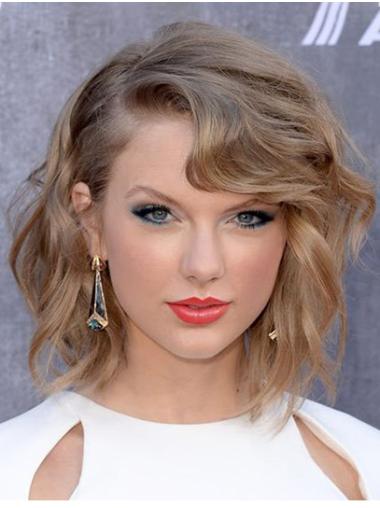 Choppy Bob Wigs Synthetic Lace Front Bobs Chin Length 12" Brown Fashionable Taylor Swift Wigs