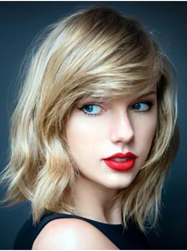 Inverted Bob Wigs Synthetic Lace Front Bobs Chin Length 12" Blonde High Quality Taylor Swift Wigs