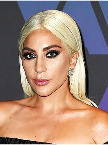 Long Straight Wigs Want Synthetic Capless Without Bangs Long 16" Blonde Modern Lady Gaga Wigs