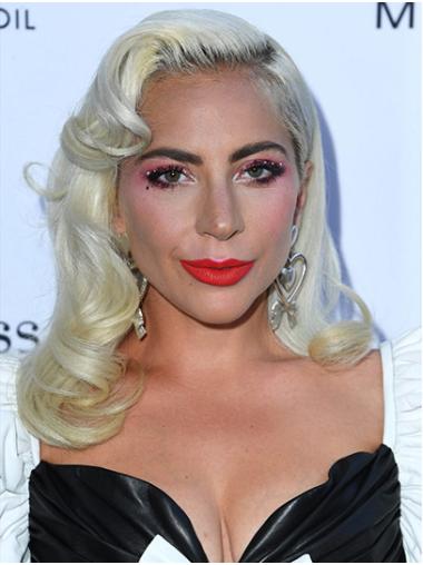 Long Hair Wavy Wigs Synthetic Capless Without Bangs Long 16" Grey Stylish Lady Gaga Wigs