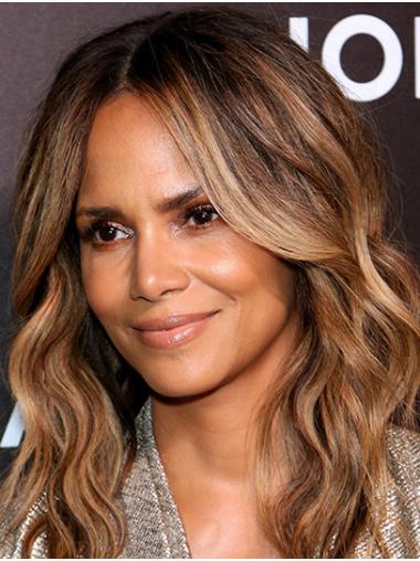 Long Wavy Wig Without Bangs Synthetic Lace Front Without Bangs Long 16" Ombre/2 Tone Incredible Halle Berry Wigs