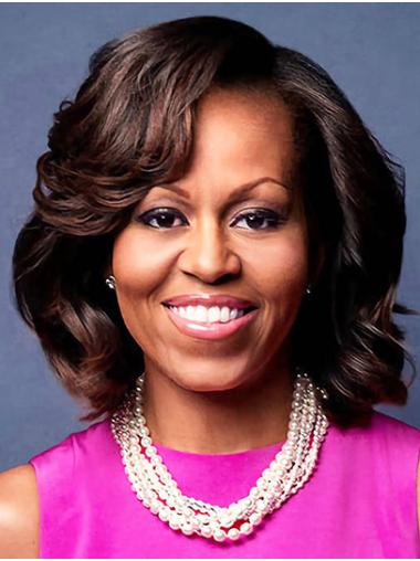 Remy Bob Wigs Synthetic Capless Bobs Chin Length 12" Ombre/2 Tone Soft Michelle Obama Wigs