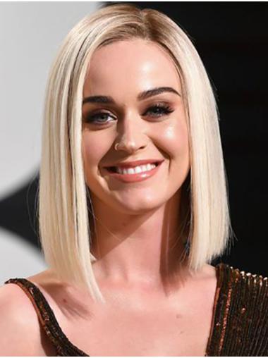 Shoulder Length Bob Wigs Synthetic Lace Front Bobs Shoulder Length 14" Grey Hairstyles Katy Perry Wigs