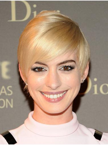 Straight Short Wigs Style Straight 8" Lace Front Blonde Synthetic Anne Hathaway Wigs