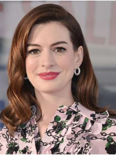 Wavy Long Wigs Suitable Wavy 16" Lace Front Brown Synthetic Anne Hathaway Wigs