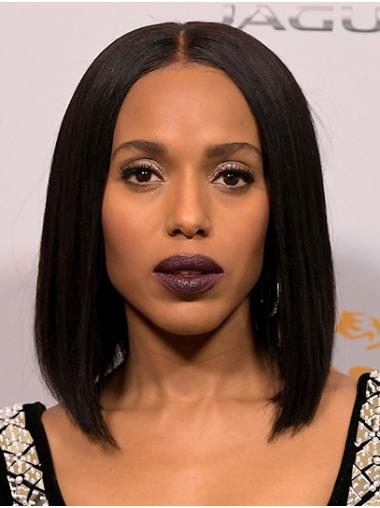 Straight Bob Wig Synthetic Lace Front Chin Length Bobs Durable 12" Kerry Washington Wigs