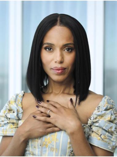 Short Straight Bob Wig Synthetic Lace Front Chin Length Bobs Perfect 12" Kerry Washington Wigs