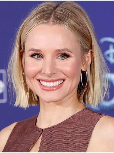 Wigs Straight Bob Lace Front Chin Length Platinum Blonde Bobs Online 12" Kristen Bell Wigs