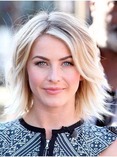 Synthetic Wavy Wig Wavy Platinum Blonde Wigs Stylish Layered Lace Front Chin Length 12" Julianne Hough Wigs
