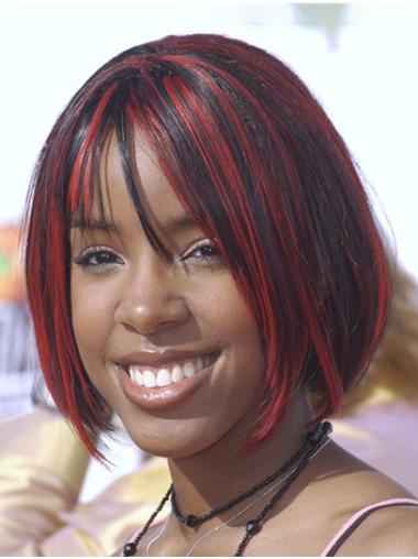 Wigs Straight Bob Straight Red Convenient Bobs Lace Front Chin Length 12" Kelly Rowland Wigs