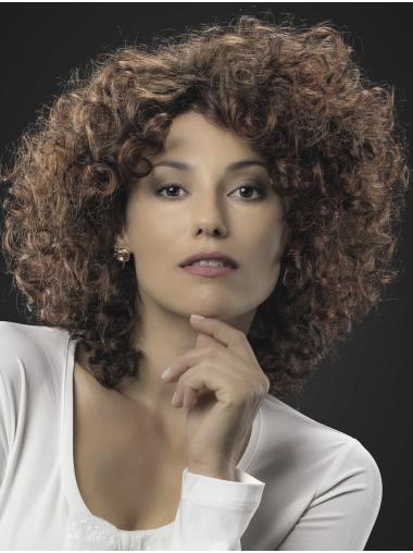 Synthetic Curly Wig Curly Brown Synthetic Without Bangs Lace Front Wigs Beautiful