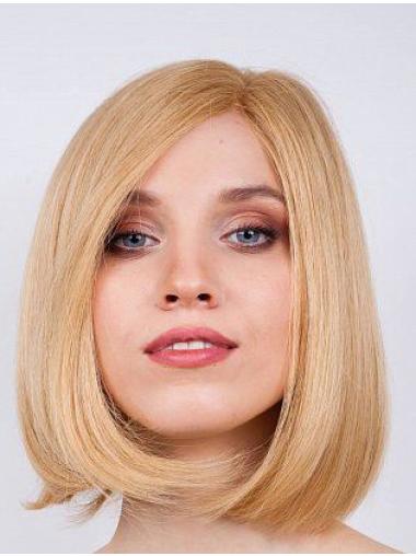 Wigs Bob Chin Length 12" Straight Blonde Bobs Womens Wigs Human Hair