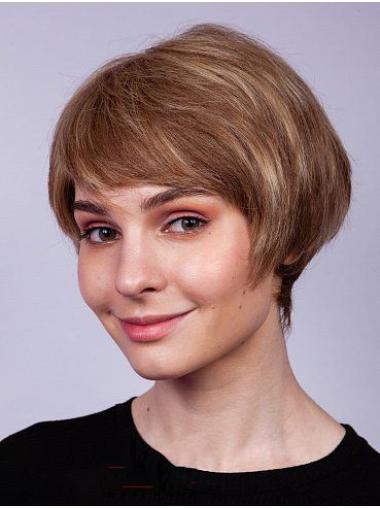 100 Human Hair Wigs Short Pixie Wigs Straight Brown Remy Human Hair Boycuts Affordable Lace Front Wigs