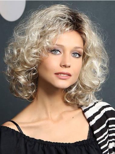 Curly Wigs Synthetic 12" Curly 100% Hand-Tied Synthetic Female Medium Wigs