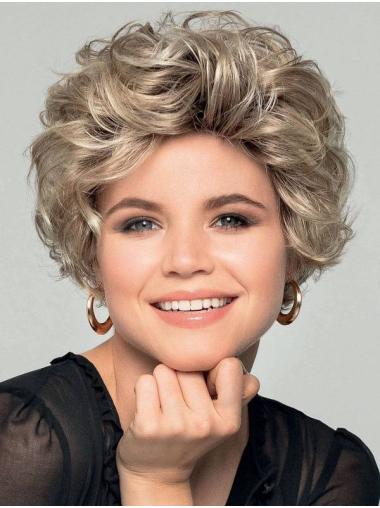 Short Curly Wig Curly Synthetic Without Bangs Monofilament Ladies Short Wigs New