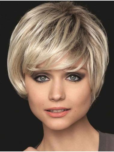 Short Bobs Wig 8" Straight Bobs Blonde Best Synthetic Wigs