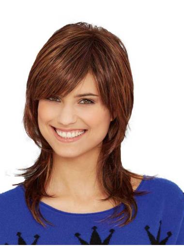 Long Layered Hair Wigs Layered 16" Straight Synthetic Best Lace Wigs