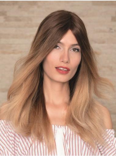 Human Hair Long Wigs With Bangs Layered 22" Straight Remy Human Hair Lace Wigs For Buy