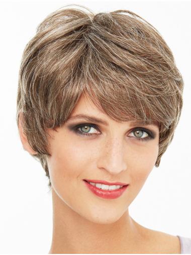 Short Straight Wig Boycuts 6" Straight Synthetic Ladies Lace Wigs
