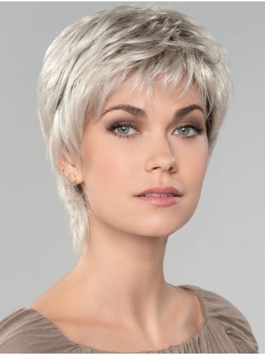 Grey Short Wigs Straight Short 8" Capless Affordable Grey Wigs