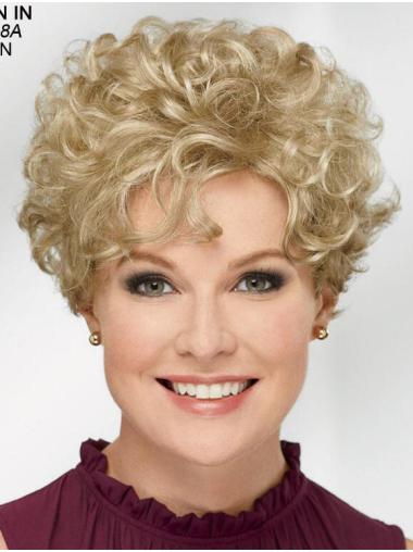 Short Curly Wigs For Sale Curly Blonde Short 8" Trendy Classic Wigs