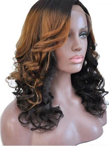Medium Length Wigs Blonde Human Hair Wigs Shoulder Length Full Lace African Natural Curly Hair Wigs