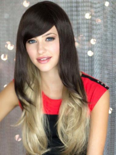 Long Wigs With Bangs Human Hair Natural Hair Lace Front Wigs Without Bangs Wavy Popular