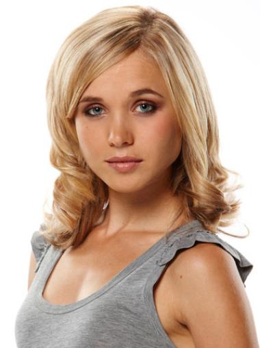 Blonde Remy Human Hair Hairstyles Real Clip In Wig Curly