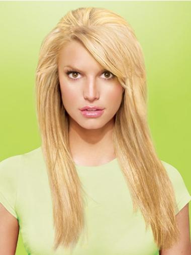 Synthetic Straight Designed Medium Golden Blonde Hair Extensions