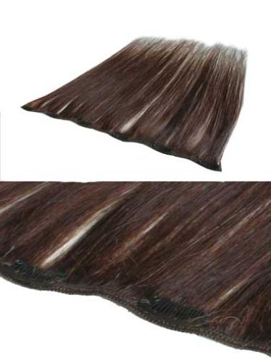 Ideal Straight Auburn Human Hair Clip Wig