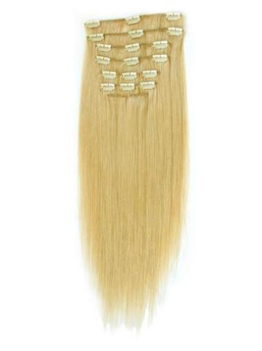 Fashionable Straight Blonde Professional Human Hair Extensions
