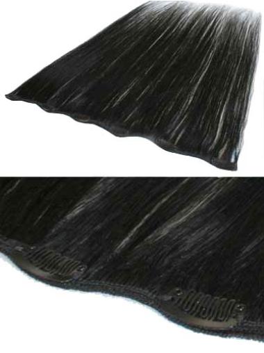 Gorgeous Straight Remy Human Hair Black Wigs And Hair Clips