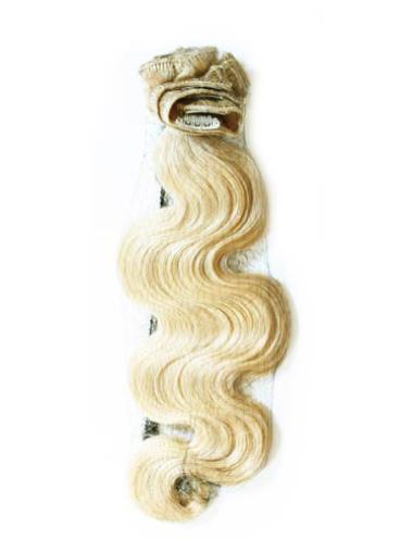 Sleek Remy Human Hair Wavy Wigs And Hair Clips
